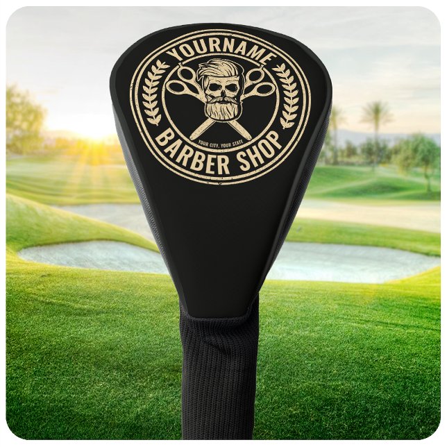 Personalisierter Friseursalon Skull Rockabilon Golf Headcover (Von Creator hochgeladen)