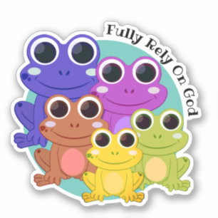 Personalisierter FROG setzt auf Christlichen Gott Aufkleber