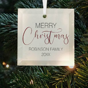 Personalisierter Frohe Weihnachten Baum Glas Schmu Ornament Aus Glas