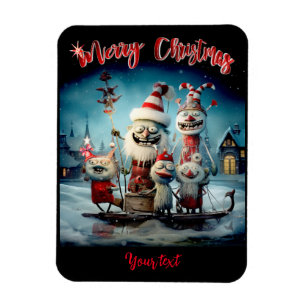 Personalisierter Frohe Weihnachten Lustiger Foto-M Magnet