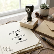 Personalisierter Frohe Weihnachten-Stempel aus Gum