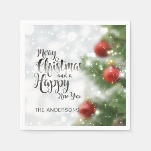 Personalisierter froher Weihnachtsbaum Napkin Serviette