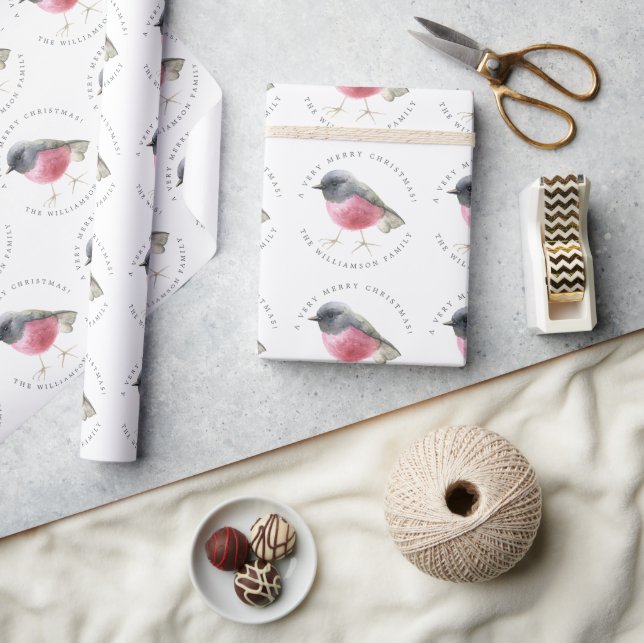 Personalisierter froher Weihnachtsgebirge Geschenkpapier (Kunsthandwerk)