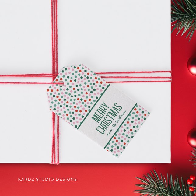 Personalisierter froher Weihnachtsgeschenk-Tag Geschenkanhänger (Personalize these fun and modern gift tags for your holiday gift and give merry vibes to your family)
