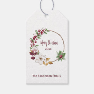 Personalisierter froher Weihnachtskranz mit dem Ja Geschenkanhänger