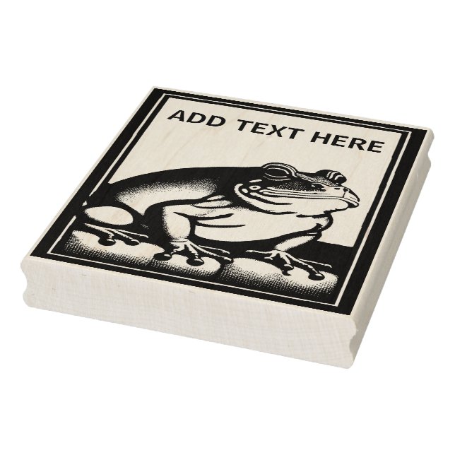 Personalisierter Frosch - Briefmarke der Holzkunst Gummistempel (Stempel)