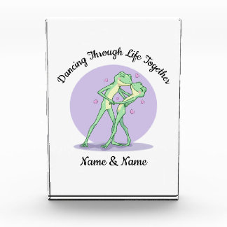 Personalisierter Frosch-Paar-Acrylblock Fotoblock