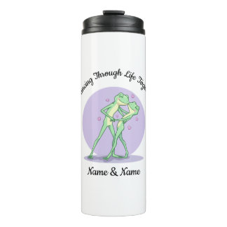 Personalisierter Frosch-Paar-Thermal-Tumbler Thermosbecher
