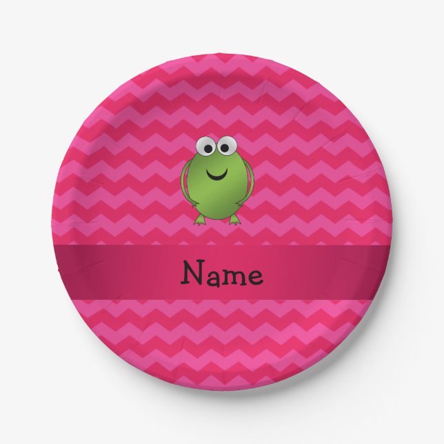 Personalisierter Frosch Pappteller (Vorderseite)