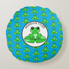 Personalisierter Frosch Rundes Kissen