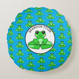 Personalisierter Frosch Rundes Kissen