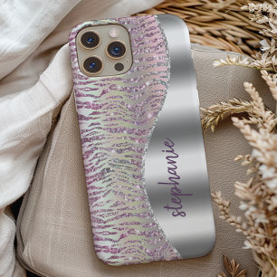 Personalisierter Funkelnd Rosa Diamanttrommel Case-Mate iPhone Hülle