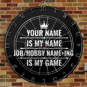 Personalisierter Funny Job und Name des Hobby Dartscheibe