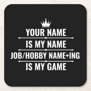 Personalisierter Funny Job und Name des Hobby Rechteckiger Pappuntersetzer