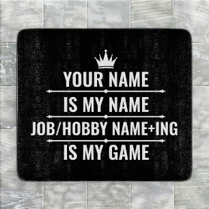 Personalisierter Funny Job und Name des Hobby Schneidebrett