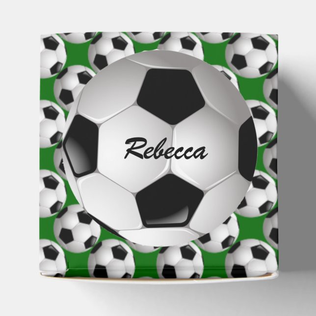 Personalisierter Fußball-Ball auf Fußball-Muster Geschenkschachtel (Oben)