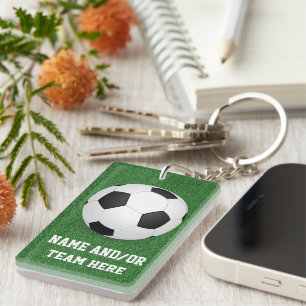 Personalisierter Fußball-Ball-Name/Team Schlüsselanhänger