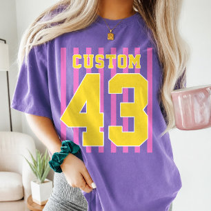 Personalisierter Fußball Baseball Team Name Nummer T-Shirt