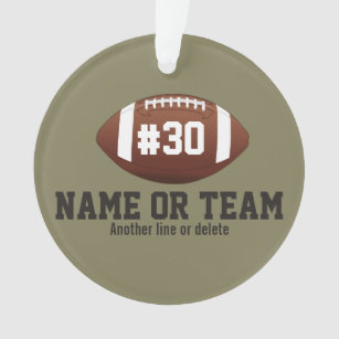 Personalisierter Fußball-Entwurfs-Name, Zahl, Team Ornament