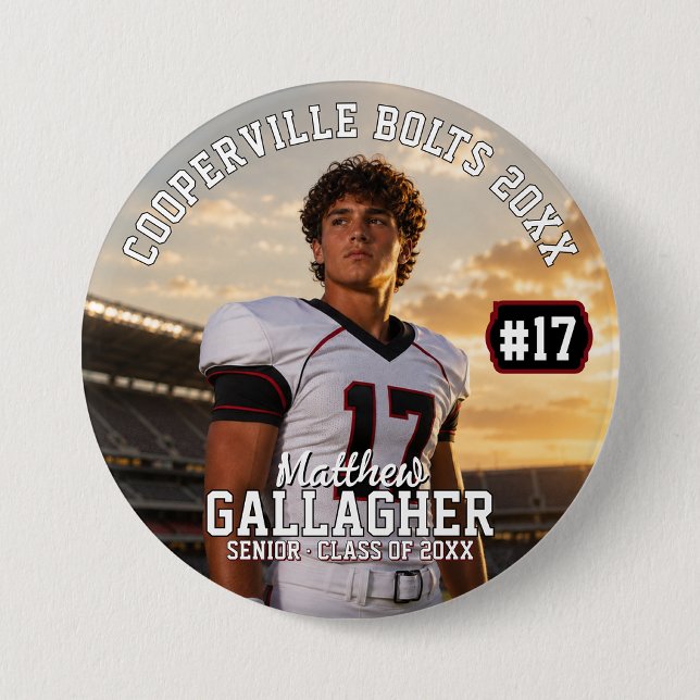 Personalisierter Fußball-Foto-Button Button (① Click Personalize
② Tap the Photo
③ Click Change Image)