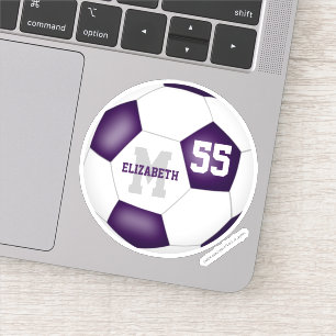 personalisierter Fußball für lila Weiße Aufkleber