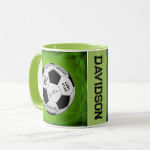 Personalisierter Fußball-Geburtstag Alter Name Tasse