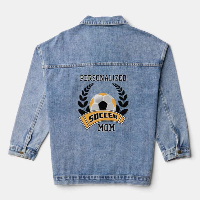 Personalisierter Fußball - Gold Jeansjacke (Rückseite)