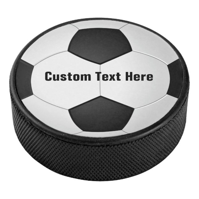 Personalisierter Fußball Hockey Puck mit Text (3/4)