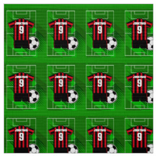 Personalisierter Fußball Jersey rote und schwarze Stoff