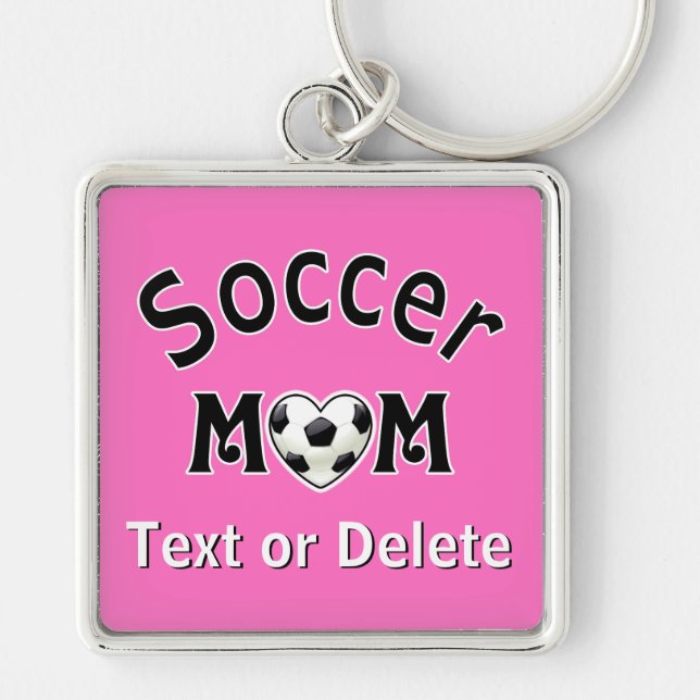 Personalisierter Fußball-Mama-Schlüsselanhänger Schlüsselanhänger (Vorne)