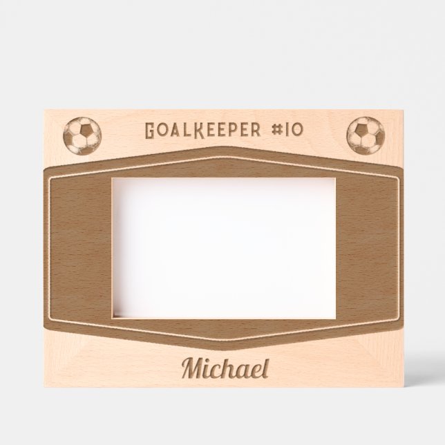 Personalisierter Fußball Mit Monogramm Geätzte Rahmen (Vorderseite)