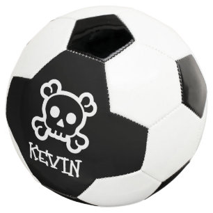 Personalisierter Fußball mit Schädel und Knochenlo