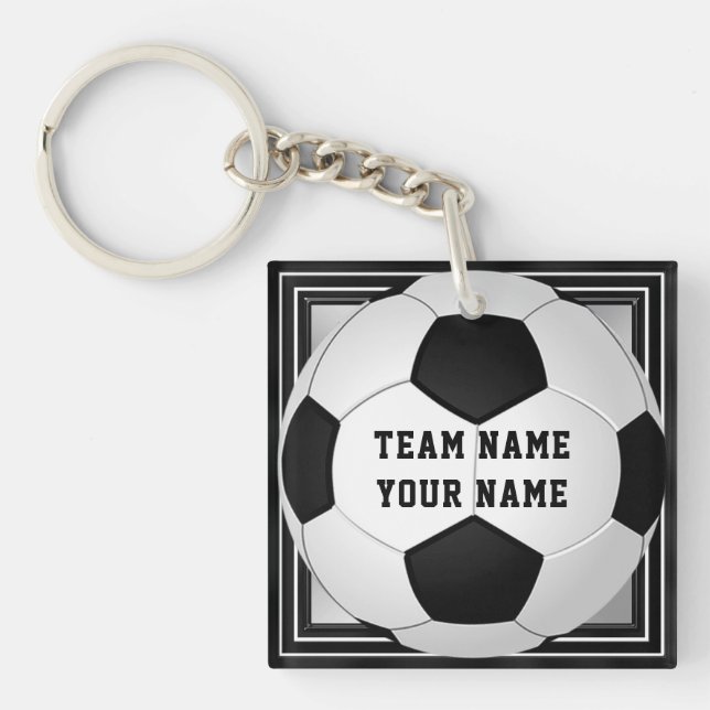 Personalisierter Fußball-Schlüsselanhänger-Text Schlüsselanhänger (Vorderseite)