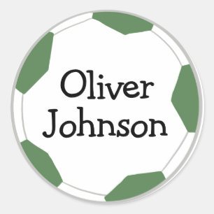 Personalisierter Fußball-Schulname  Runder Aufkleber