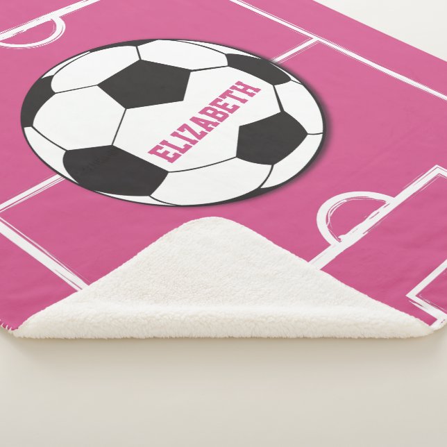 Personalisierter Fußball und Felsrosa Sherpadecke (3/4)