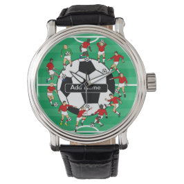 Personalisierter Fußball und Spieler Armbanduhr