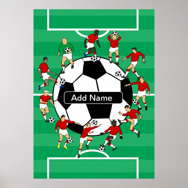 Personalisierter Fußball und Spieler Poster (Vorne)
