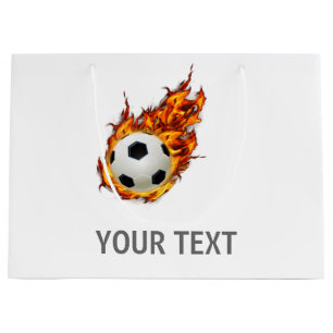 Personalisierter Fußballball auf Feuer Große Geschenktüte