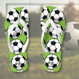 Personalisierter Fußballball mit Teamname und -nu Flip Flops