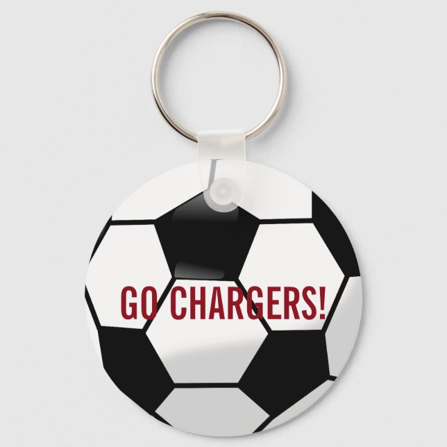 Personalisierter Fußballball mit Teamname und -num Schlüsselanhänger (Vorderseite)