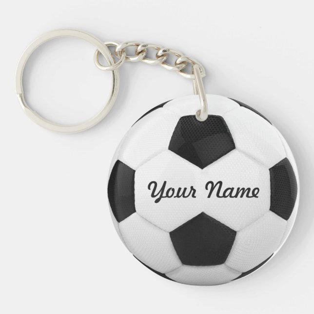 Personalisierter Fußballball-Name Sport Schlüsselanhänger (Vorderseite)