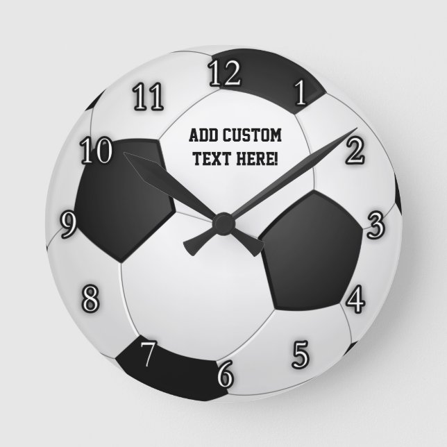 Personalisierter Fußballball Runde Wanduhr (Vorderseite)