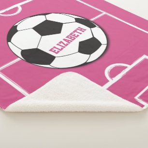 Personalisierter Fußballball und Felsrosa Sherpadecke