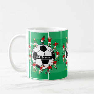 Personalisierter Fußballball und -spieler Kaffeetasse