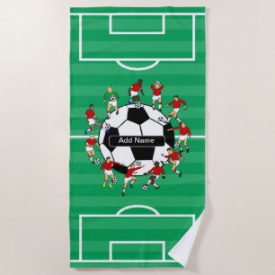 Personalisierter Fußballball und -spieler Strandtuch