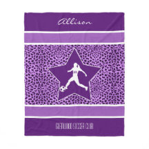 Personalisierter Fußballlila Cheetah-Druck