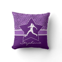 Personalisierter Fußballlila Cheetah-Druck