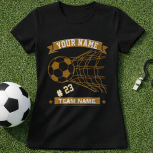 Personalisierter Fußballname Zahl & Team-Tornetz T-Shirt