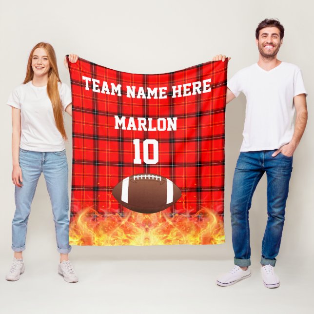 Personalisierter Fußballplatz Fleecedecke (Beispiel)