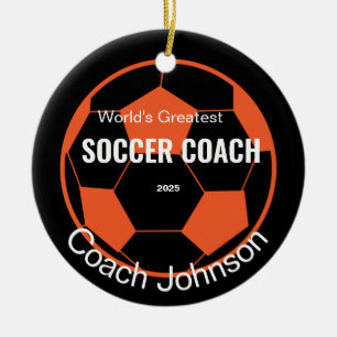 Personalisierter Fußballtrainer Keramik Ornament